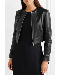 Женский черный кожаный бомбер от Michael Kors Collection