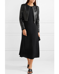 Женский черный кожаный бомбер от Michael Kors Collection