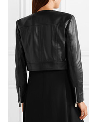 Женский черный кожаный бомбер от Michael Kors Collection