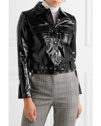 Женский черный кожаный бомбер от Maje