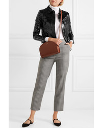 Женский черный кожаный бомбер от Maje