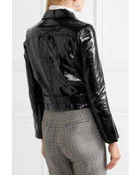 Женский черный кожаный бомбер от Maje