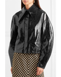 Женский черный кожаный бомбер от RUH