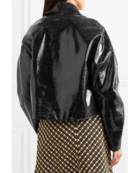 Женский черный кожаный бомбер от RUH