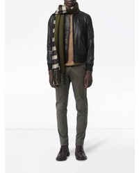 Мужской черный кожаный бомбер от Burberry