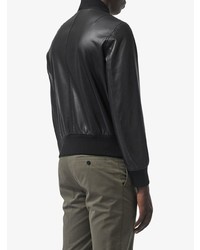 Мужской черный кожаный бомбер от Burberry
