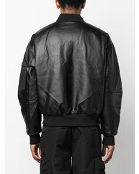 Мужской черный кожаный бомбер от Calvin Klein Jeans