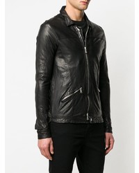 Мужской черный кожаный бомбер от Giorgio Brato