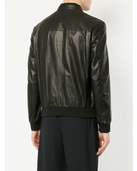 Мужской черный кожаный бомбер от D'urban