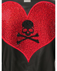 Женский черный кожаный бомбер от Philipp Plein