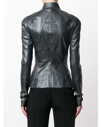 Женский черный кожаный бомбер от Talbot Runhof