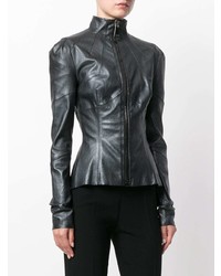 Женский черный кожаный бомбер от Talbot Runhof