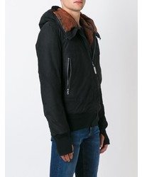 Мужской черный кожаный бомбер от Isaac Sellam Experience