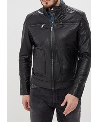 Мужской черный кожаный бомбер от Jorg Weber