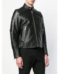 Мужской черный кожаный бомбер от Diesel