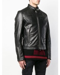 Мужской черный кожаный бомбер от Diesel Black Gold