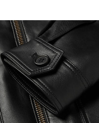 Мужской черный кожаный бомбер от Ami