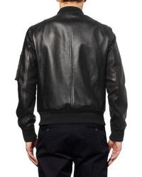 Мужской черный кожаный бомбер от Neil Barrett