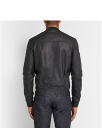Мужской черный кожаный бомбер от Gucci