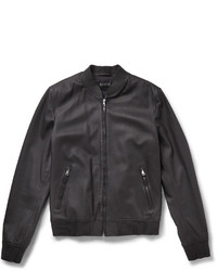 Мужской черный кожаный бомбер от Gucci