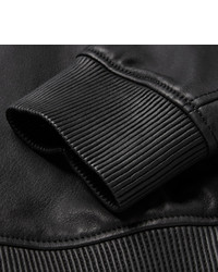 Мужской черный кожаный бомбер от Gucci