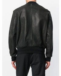 Мужской черный кожаный бомбер от Neil Barrett