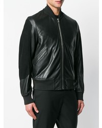 Мужской черный кожаный бомбер от Ps By Paul Smith