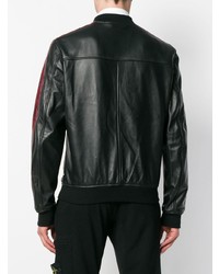 Мужской черный кожаный бомбер от Philipp Plein