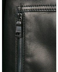 Мужской черный кожаный бомбер от Gucci