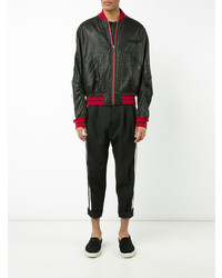 Мужской черный кожаный бомбер от Haider Ackermann