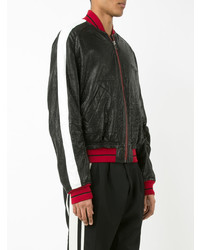 Мужской черный кожаный бомбер от Haider Ackermann