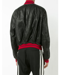 Мужской черный кожаный бомбер от Haider Ackermann