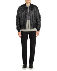 Мужской черный кожаный бомбер от Givenchy