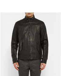 Мужской черный кожаный бомбер от Polo Ralph Lauren