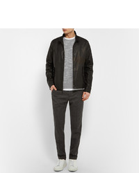 Мужской черный кожаный бомбер от Polo Ralph Lauren