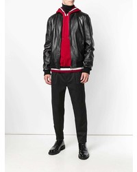 Мужской черный кожаный бомбер от Dolce & Gabbana