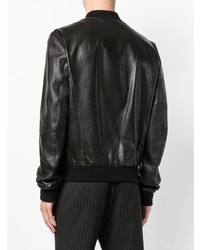 Мужской черный кожаный бомбер от Dolce & Gabbana