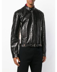 Мужской черный кожаный бомбер от Gucci