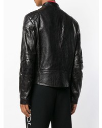 Мужской черный кожаный бомбер от Gucci