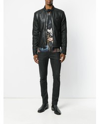 Мужской черный кожаный бомбер от Dolce & Gabbana