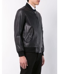 Мужской черный кожаный бомбер от Coach