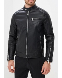 Мужской черный кожаный бомбер от Marciano Los Angeles