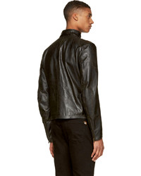 Мужской черный кожаный бомбер от Osborne