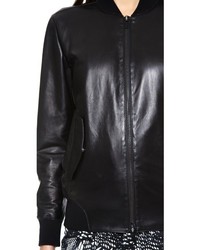 Женский черный кожаный бомбер от Maison Martin Margiela