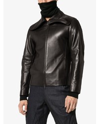 Мужской черный кожаный бомбер от Vexed Generation