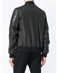 Мужской черный кожаный бомбер от Frankie Morello