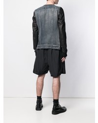 Мужской черный кожаный бомбер от Rick Owens