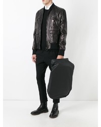 Мужской черный кожаный бомбер от Neil Barrett