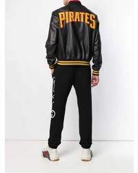 Мужской черный кожаный бомбер от Gucci