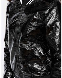 Женский черный кожаный бомбер от Jaded London